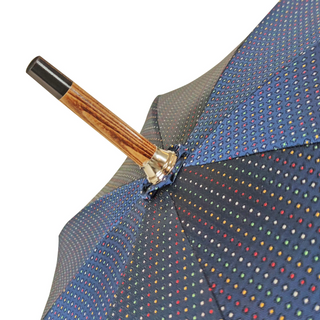 Handmade multicolor Malacca handle classic men's Italian umbrella full view