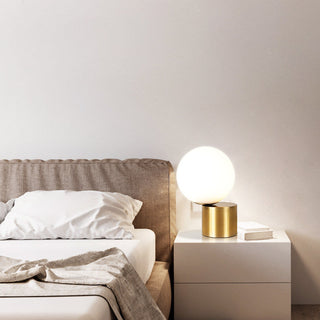 Modern sphere lamp side view — bold ambient lighting design