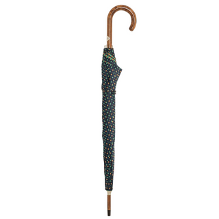 Maple stick flower pattern horn detail handmade Italian men's umbrella close-up