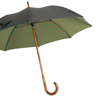 Maple stick flower pattern horn detail handmade Italian men's umbrella side view