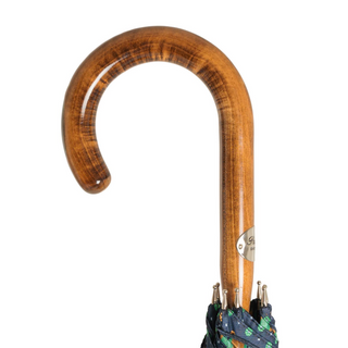 Maple stick flower pattern horn detail handmade Italian men's umbrella canopy