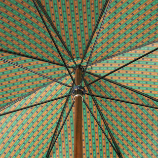 Maple stick flower pattern horn detail handmade Italian men's umbrella open