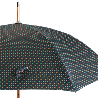 Maple stick flower pattern horn detail handmade Italian men's umbrella detail