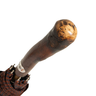Chestnut wood classic knob handle handmade Italian rain protection umbrella canopy