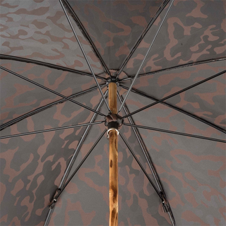 Warthog tusk handle camouflage canopy handmade Italian men's umbrella open
