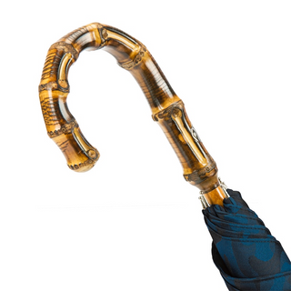 Navy blue camouflage bamboo handle handmade Italian men's umbrella canopy
