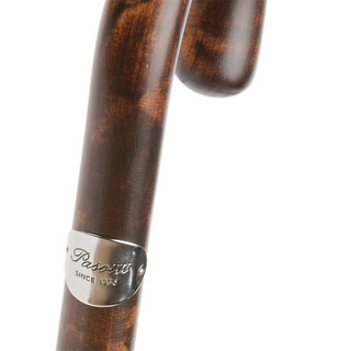 Black camouflage hickory handle bespoke handmade Italian men's umbrella back view