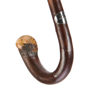 Chestnut camouflage wood handle handmade Italian luxury men's umbrella detail