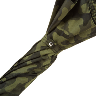 Chestnut camouflage wood handle handmade Italian luxury men's umbrella top view