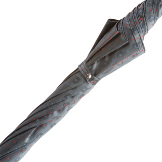 Gentlemen red leather handle handmade Italian men's rain umbrella top view