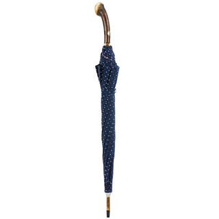 Handmade chestnut knob end classic Italian men's umbrella close-up