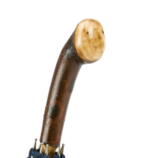 Handmade chestnut knob end classic Italian men's umbrella canopy