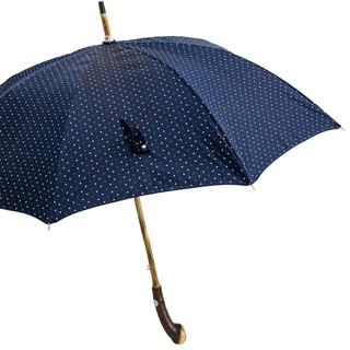 Handmade chestnut knob end classic Italian men's umbrella side view