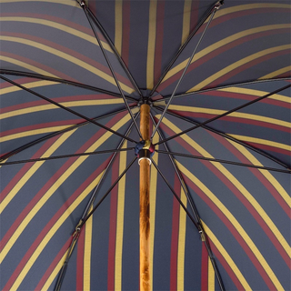 Handmade ash striped one-piece wood handle classic Italian umbrella open
