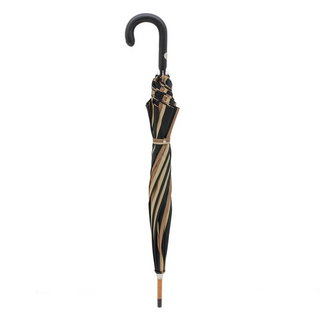 Gentleman leather luxury handmade Italian men's umbrella water-resistant close-up