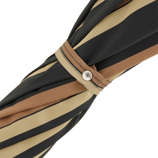 Gentleman leather luxury handmade Italian men's umbrella water-resistant top view