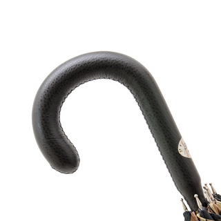 Gentleman leather luxury handmade Italian men's umbrella water-resistant detail