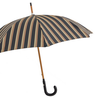 Gentleman leather luxury handmade Italian men's umbrella water-resistant side view