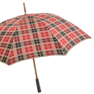 Italian wooden umbrella natural handle wooden shaft handmade men's side view