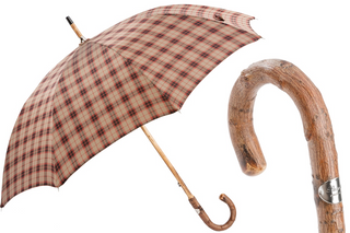 Bespoke stick solid ash shaft handmade Italian classic wooden men's umbrella front