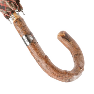 Bespoke stick solid ash shaft handmade Italian classic wooden men's umbrella canopy