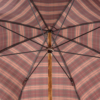 Bespoke stick solid ash shaft handmade Italian classic wooden men's umbrella open