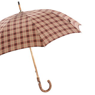 Bespoke stick solid ash shaft handmade Italian classic wooden men's umbrella side