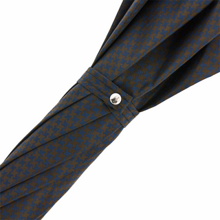 Maple stick horn detail water-resistant handmade Italian men's umbrella top view