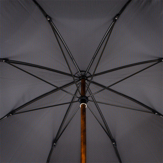 Maple stick horn detail water-resistant handmade Italian men's umbrella open