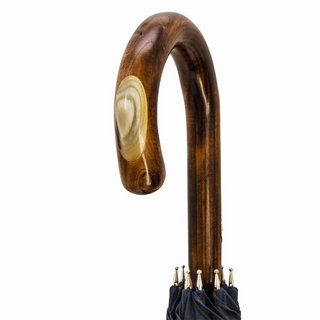 Maple stick horn detail water-resistant handmade Italian men's umbrella canopy