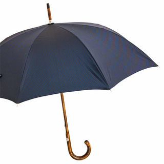 Maple stick horn detail water-resistant handmade Italian men's umbrella side view