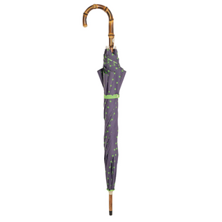 Lolita bamboo handle water-resistant handmade Italian men's umbrella close-up