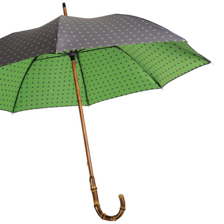 Lolita bamboo handle water-resistant handmade Italian men's umbrella side view