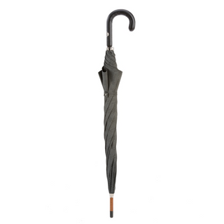 Bespoke gentleman leather handle water repellent handmade Italian umbrella close-up