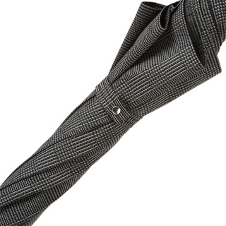 Bespoke gentleman leather handle water repellent handmade Italian umbrella top view