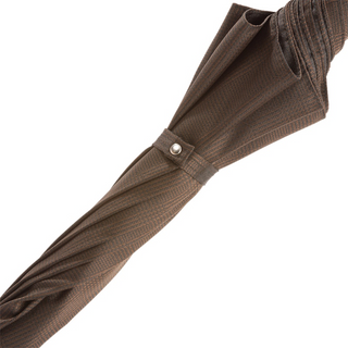 Solid stick hickory wood natural horn handle handmade Italian umbrella top view