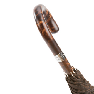 Solid stick hickory wood natural horn handle handmade Italian umbrella canopy