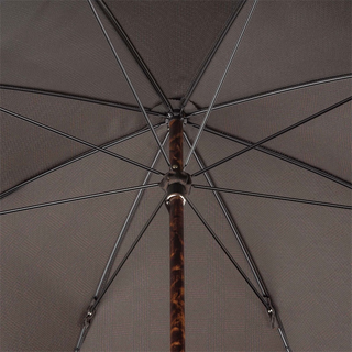 Solid stick hickory wood natural horn handle handmade Italian umbrella open