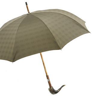 Italian wooden umbrella wood shaft gift box handmade classic men's side view