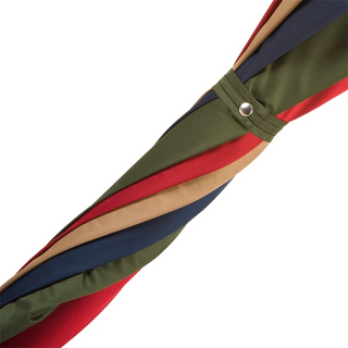 Bespoke gentleman chestnut wood shaft vibrant canopy handmade Italian umbrella detail