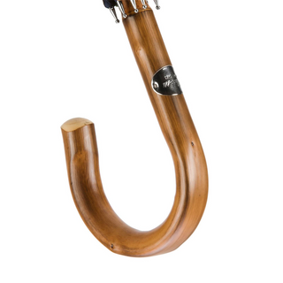 Red black chestnut one-piece handle handmade Italian men's umbrella detail