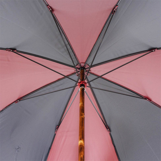 Red black chestnut one-piece handle handmade Italian men's umbrella open