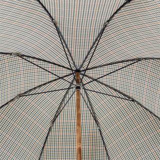 Mini tartan compact ash handle handmade Italian men's umbrella top view