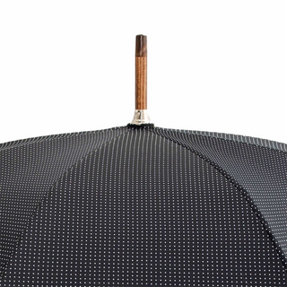 Punto bianco ostrich leather handle handmade Italian men's umbrella top view