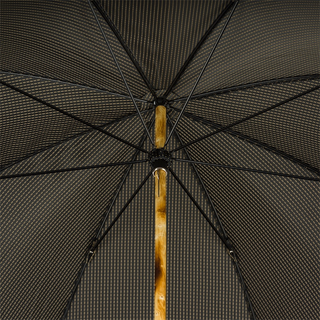 Solid ash wooden handle water resistant handmade Italian classic men's umbrella open
