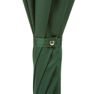Wooden chestnut handle red dots handmade Italian men's umbrella top view
