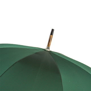 Wooden chestnut handle red dots handmade Italian men's umbrella back view