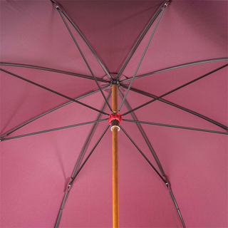 Luxury gent's braided leather handle wide canopy handmade Italian umbrella open