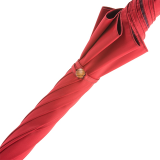 Luxury gent's braided leather handle wide canopy handmade Italian umbrella top