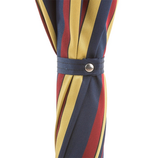 Large striped chestnut handle water repellent handmade Italian men's umbrella detail